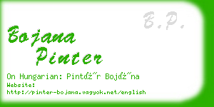 bojana pinter business card